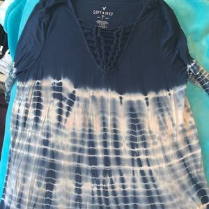 Tie dye long sleeve blue shirt